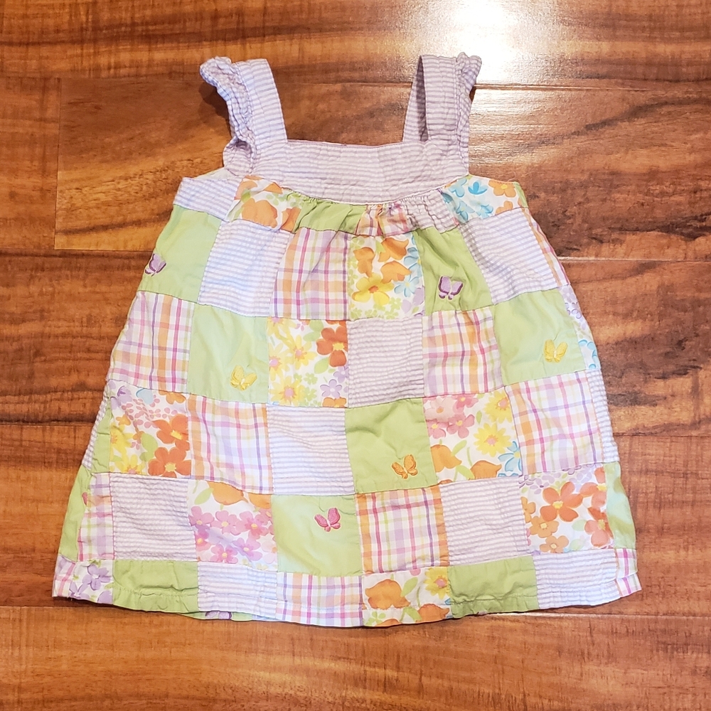 Gymboree EUC 18-24 months patchwork butterfly dress